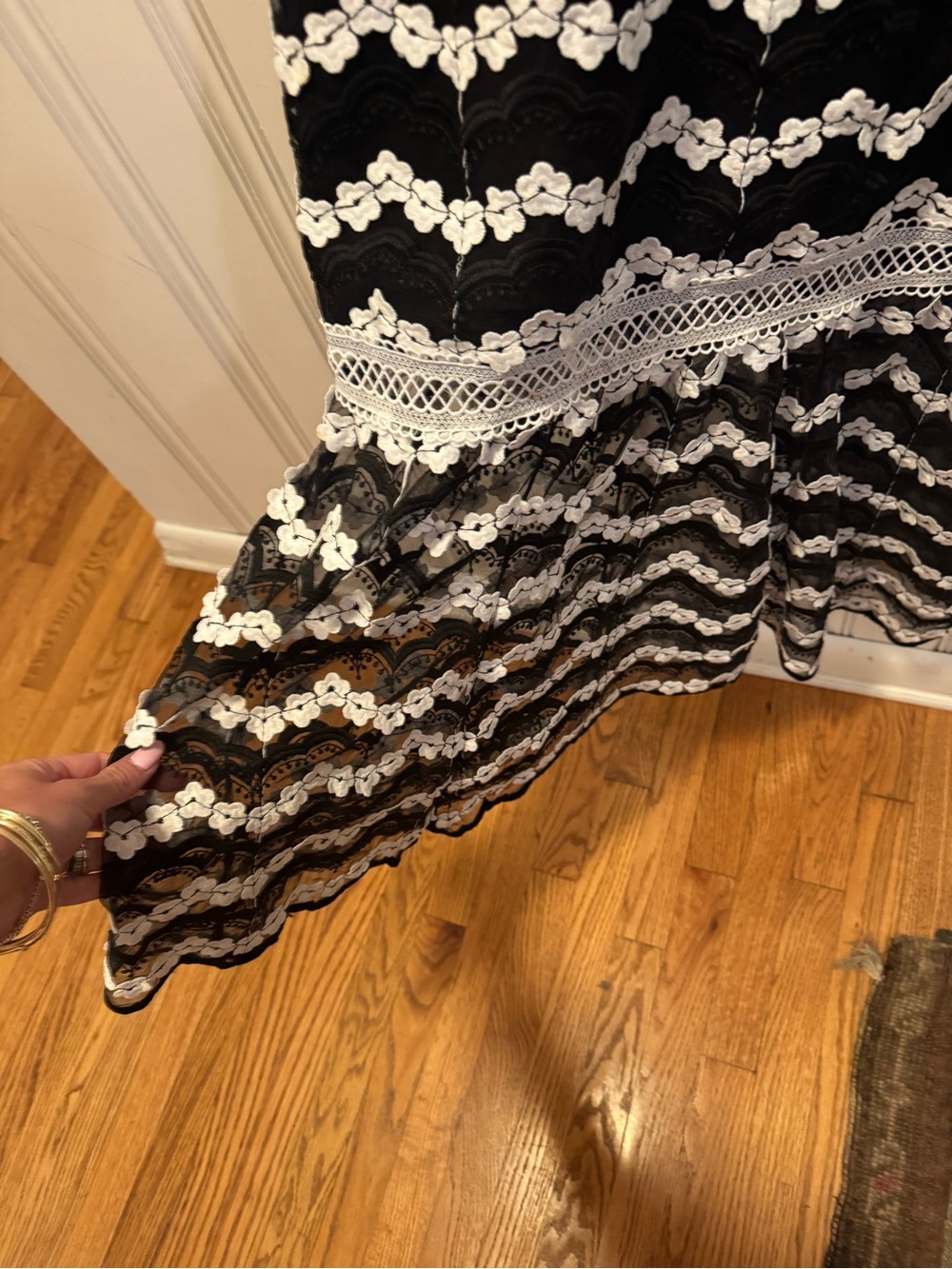 Bronx and Banco Black and White Lace-Trim Girls' Dress - Picture 5 of 5